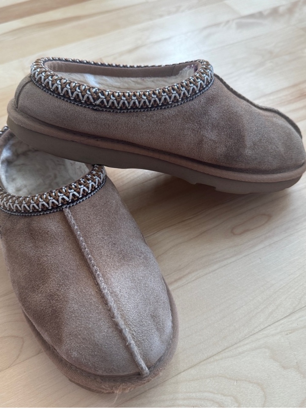 Ugg Tazman Cozy Slip-On Suede Clog in Light Brown
